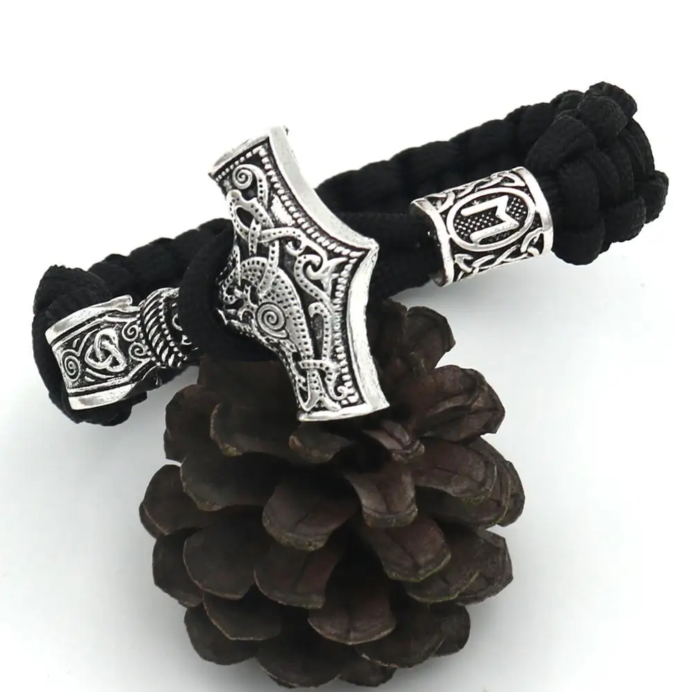 Мужской плетеный браслет из амулет викинга thor's hammer totem Viking с древними