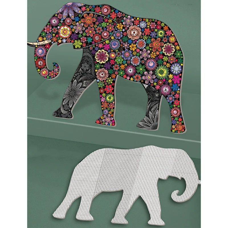 

500pieces Puzzle White Card Jigsaw Cat/Elephant/Dinosaur Puzzle Eco-Friendly Paperboard Material DIY Decorative Jigsaw 69HE