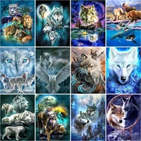 sdoyuno diamond embroidery tiger wolf pictures of rhinestones diamond mosaic animals diamond painting full square drill wall de