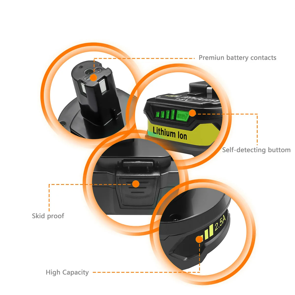 Bonadget 1 шт. 18 в 2500 мАч литиевая батарея для Ryobi P107 P100 P102 P103 P104 P105 P108 L10 Перезаряжаемые