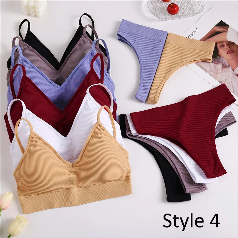 Комплект нижнего белья женский бесшовный бюстгальтер без косточек пикантное