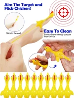stress relilef toy 2pcs slingshot flick flying chicken stretchy funny rubber chickens easter chicks kids party favors toys gifts