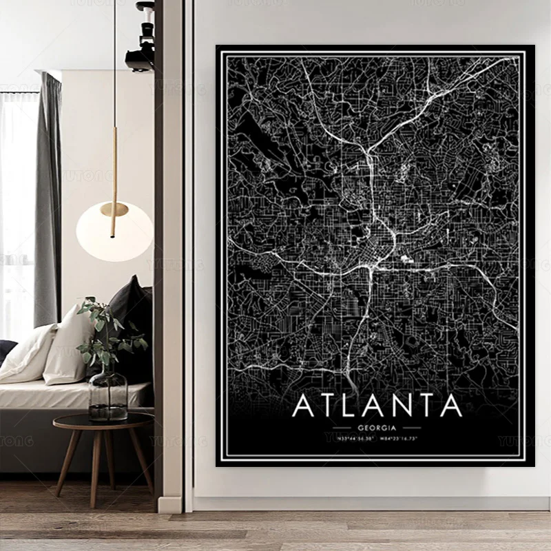 Черно-белая фотообои с фотографией Атланты искусство стен для гостиной