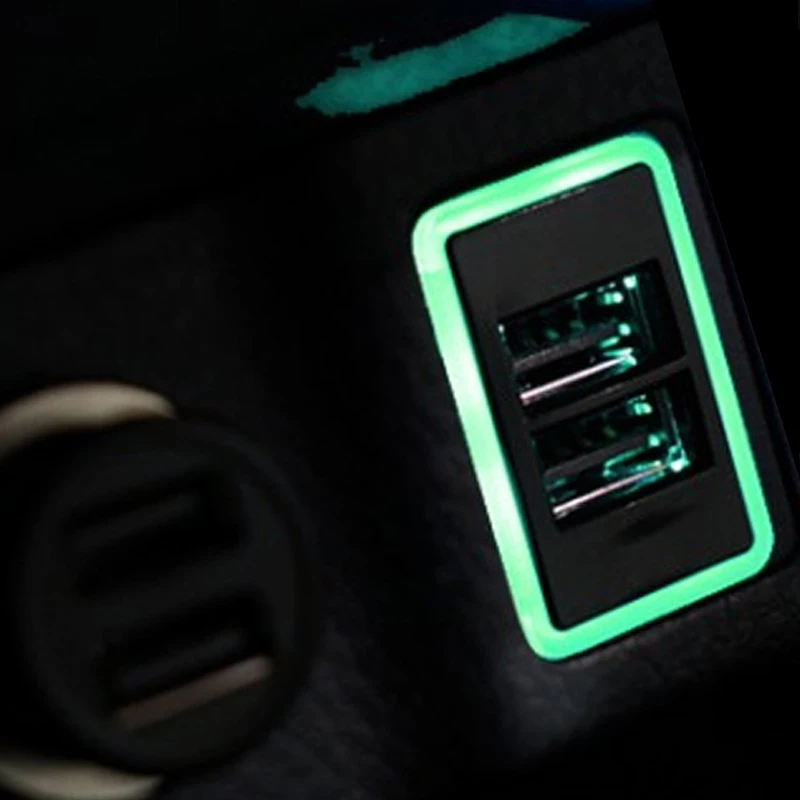 Автомобильный светодиодный выключатель с двумя USB портами кнопка зарядки