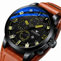 quartz watch new luxury men outdoor mens watches sport watch chronograph wristwatch clock leather wrist watches 2021