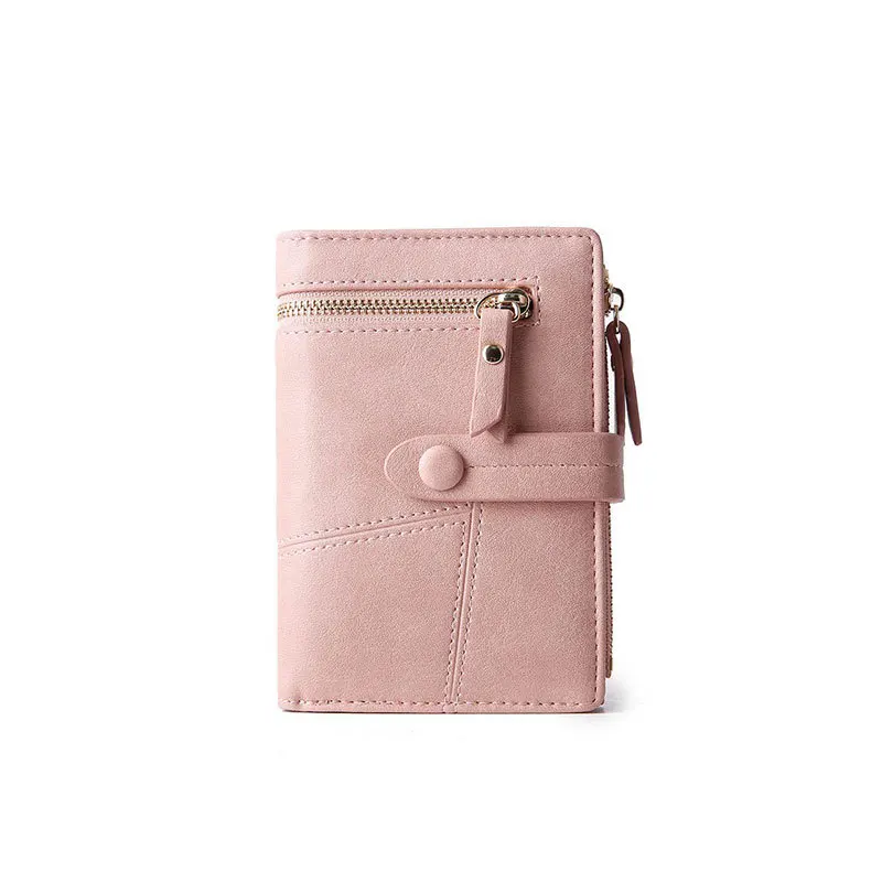 

Wallet Women's Short 2019 Multi-functional Solid Color Splicing Buckle Multi Card Zero Wallet Women's Wallet