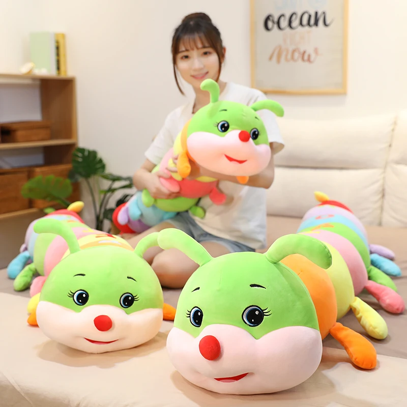 

70-150CM Kawaii Long Caterpillar Juguetes Para Niños Peluches Grandes Plush Toys Sleeping Leg Pillow Home Decor Christmas Gifts