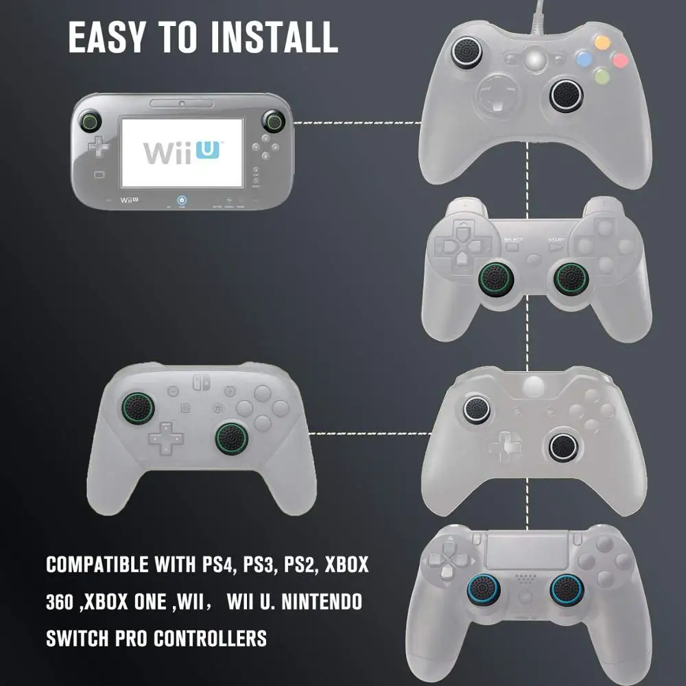 20 штук захваты для силиконовый аналоговые крышки Джойстик контроллер сменный