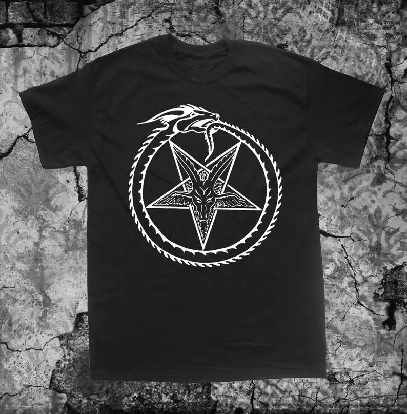Serpent пентаграмма футболка панк оккультный Готический злой сатана козья голова
