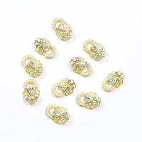 10pcs gold silver luxury ab diamond pearl 3d nail art decorations nails rhinestones nail supplies charms stone 2020 new arrival