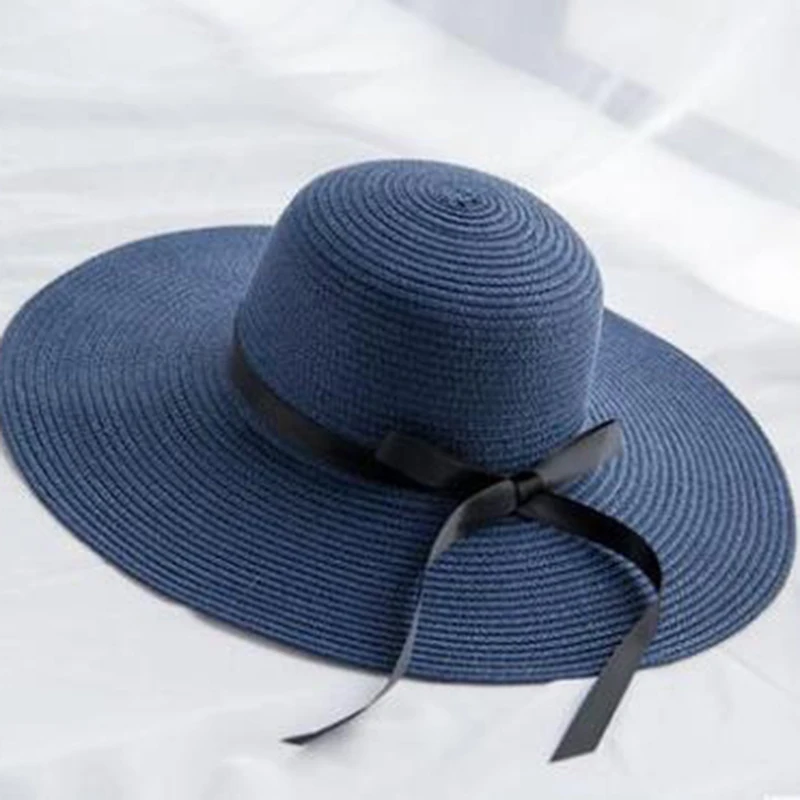 Шляпа женская Соломенная с широкими полями и защитой от УФ-лучей | Аксессуары для