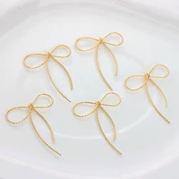copper metal real plated handmade bow charms pendants high quality 2pcs for diy jewelry findings accessories wholesale