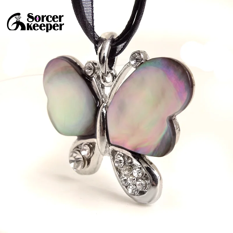 Женская цепочка с подвеской в виде бабочки винтажная крупная металлическая