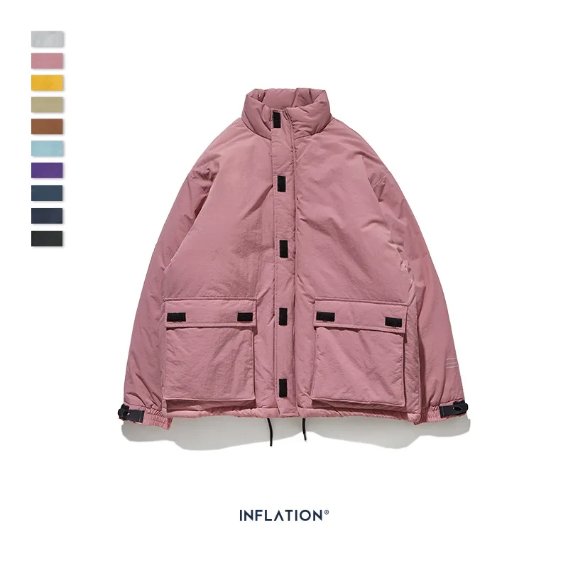 Парка мужская зимняя в стиле инфляции однотонная теплая парка куртка уличная