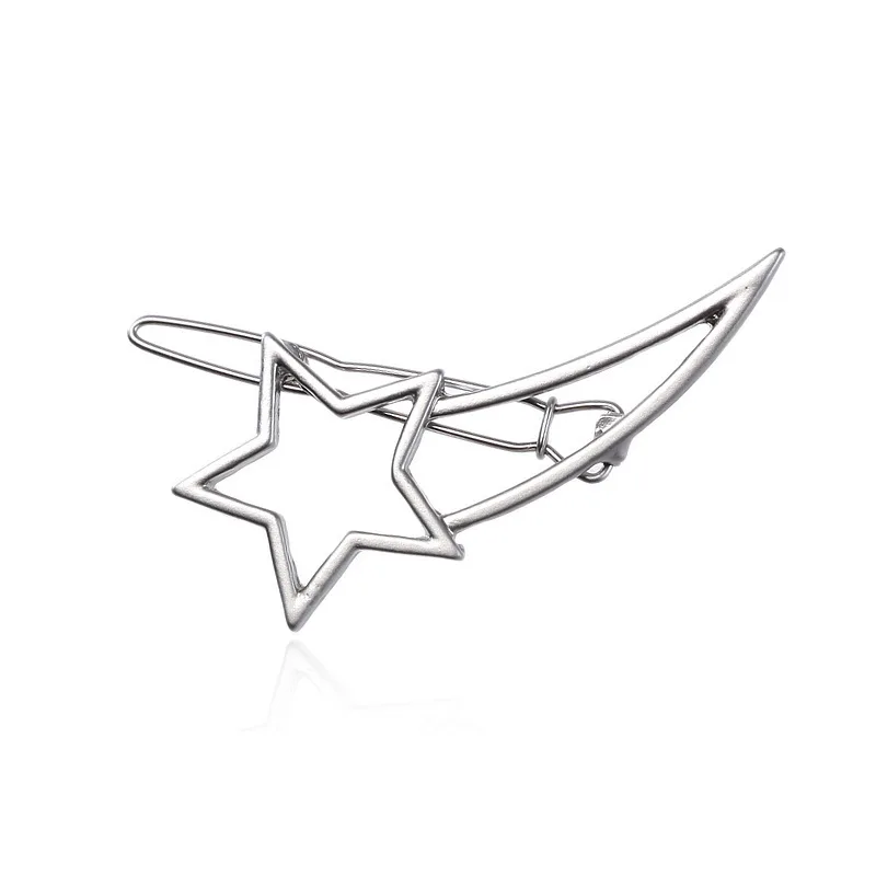 5x2.4cm about 4,5 см женские заколки для волос, заколки для волос в форме звезды и сердца, тонкие заколки для волос в виде единорога, заколки для волос в стиле панк, открытые треугольные стильные инструменты - Цвет: 5x2.4cm about