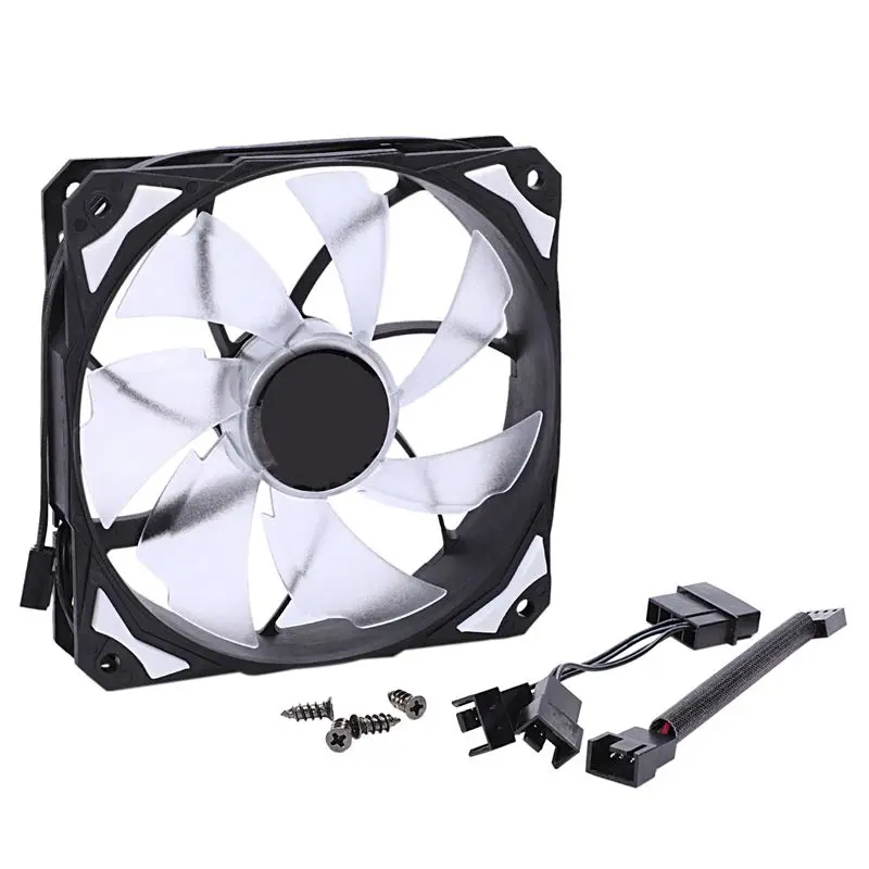 2Pcs Controller Cooler Pl- 12025 120 Mm Led Fans 4 Pin Pwm Control Red-Black & White-Black | Компьютеры и офис
