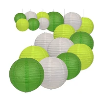 18pcs green japanese paper lantern set celling hanging garland decoration for xmas christmas wedding arch party favors