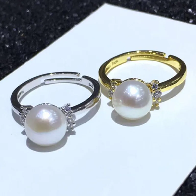 Кольцо с жемчугом и покрытием из настоящего серебра 925 пробы|Ювелирная фурнитура