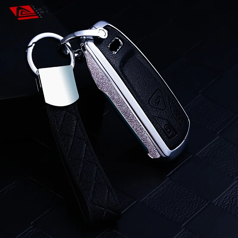 Silver style 01 Деревянный и карбоновый Стильный автомобильный чехол для ключей с дистанционным управлением для Audi AUDI A4 B9 Q5 Q7 TT TTS 8S автомобильный умный пульт дистанционного управления - Название цвета: Silver style 01