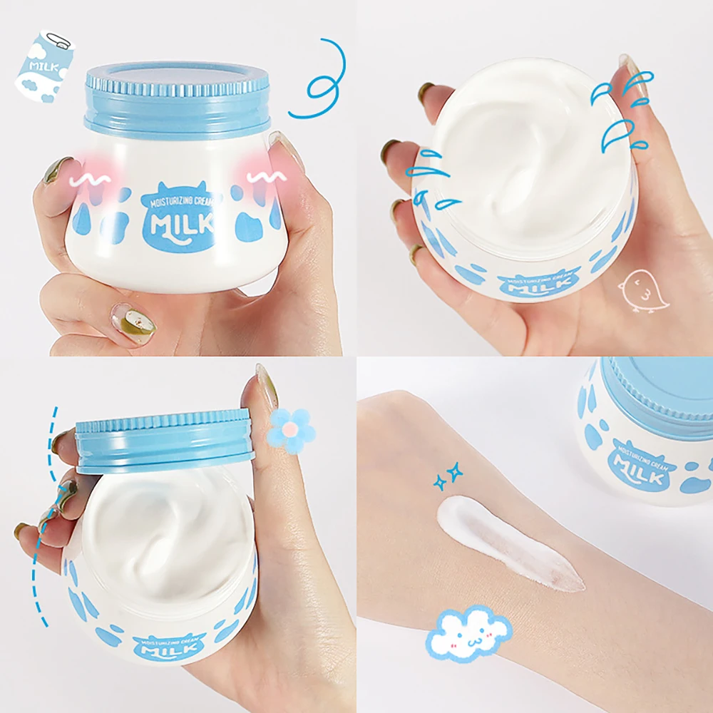 

55ml Milk Hyaluronic Acid Cream Moisturizing Increase Elasticity Whiten Brightening Smoothing Mildly Remove Melanin Face Care