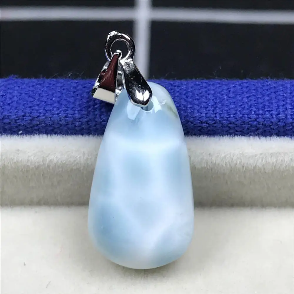Натуральный Синий Подвеска larimar для женщин 19x11x7 мм бусины домика кристалл капли воды Прозрачный камень Модный кулон, ювелирные изделия AAAAA