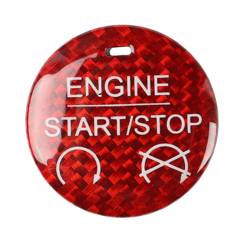 

for Ford Mustang Mustang (2015-2019) Car Interior Carbon Fiber Mustang Red One-Key Start Button Decoration Sticker