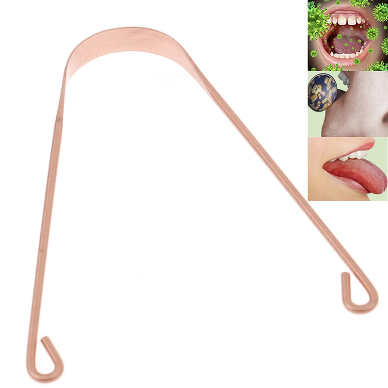 

1PC Copper Tongue Scraper Cleaner Scraper Men Women Toothbrush Dental Oral Care Hygiene Health Care Tool