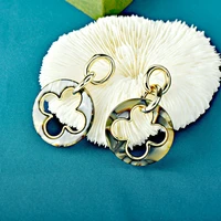 fashion autumn and winter new earrings feminine s925 silver needle four leaf resin earrings niche design