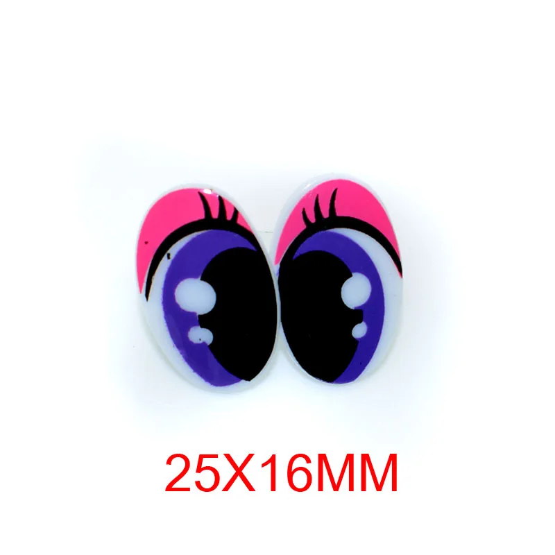 25x16mm Pink 40 шт. новые Мультяшные пластиковые безопасные игрушечные глаза ресницы куклы глаза игрушки Аксессуары для DIY плюшевые куклы Животные Кукольное изготовление - Цвет: 25x16mm Pink