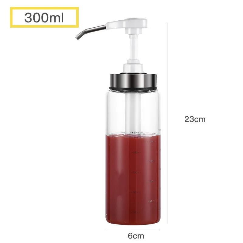 300ML-White MOM'S ручные Кухонные гаджеты стеклянная бутылка с соусом для сосисок Kicthen горшок для хранения салата кетчупа и меда - Цвет: 300ML-White