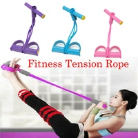 2020 hot sale women men 4 tube foot pedal resistance band elastic pull rope sports body building fitness equipment