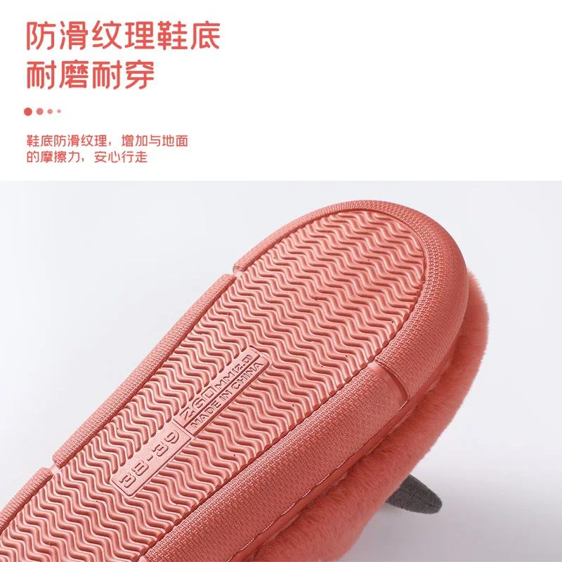 Warm Slippers Women Faux Fur Cross Indoor Floor Slides Flat Soft Furry Shoes Ladies Female Non Slip House Shoes Whosale