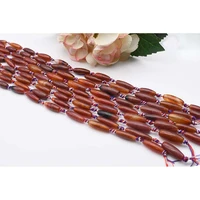 2strandslot 27mm natural smooth dark orange cylindrical agate stone beads for diy bracelet necklace jewelry making strand 15