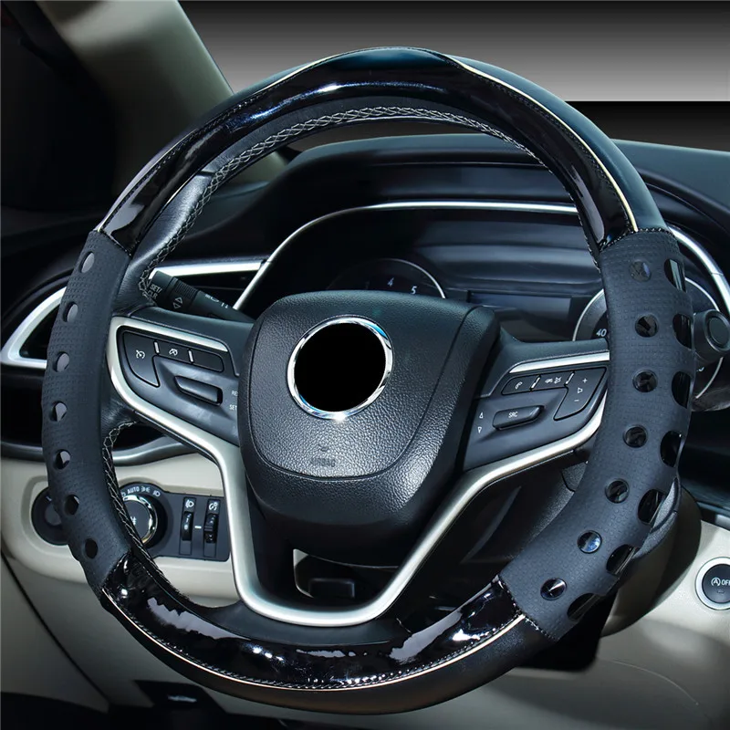 

Breathable Sweat Absorbing and Anti-Slip Car Steering Wheel Cover Leather Car-styling Anti-catch Holder Protor Wheel Accessories