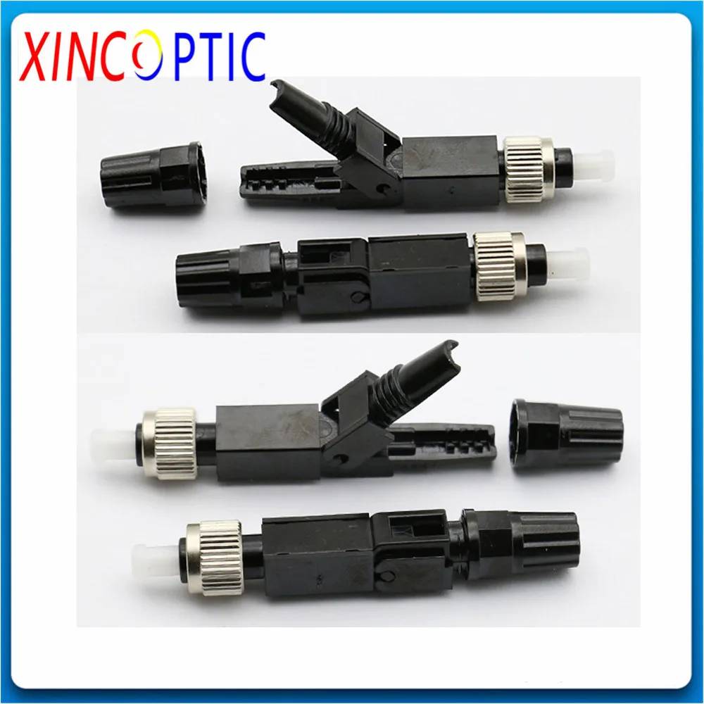 50 шт. черно белый FC UPC Одномодовый FTTH волоконный быстрый соединитель бесплатная