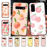 yndfcnb cute summer fruit peach phone case for samsung s10 21 20 9 8 plus lite s20 ultra 7edge