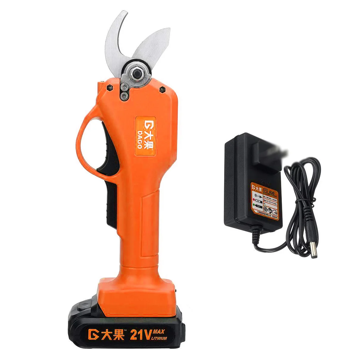 

21V 40mm Pruners Garden Cutting Tools Electric Pruning Shears Cordless Secateur Rechargeable Pruning Scissors With 1/ 2 Battery