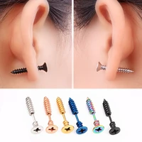 korean style simple fashion unisex earrings european and american stainless steel phillips screw earrings