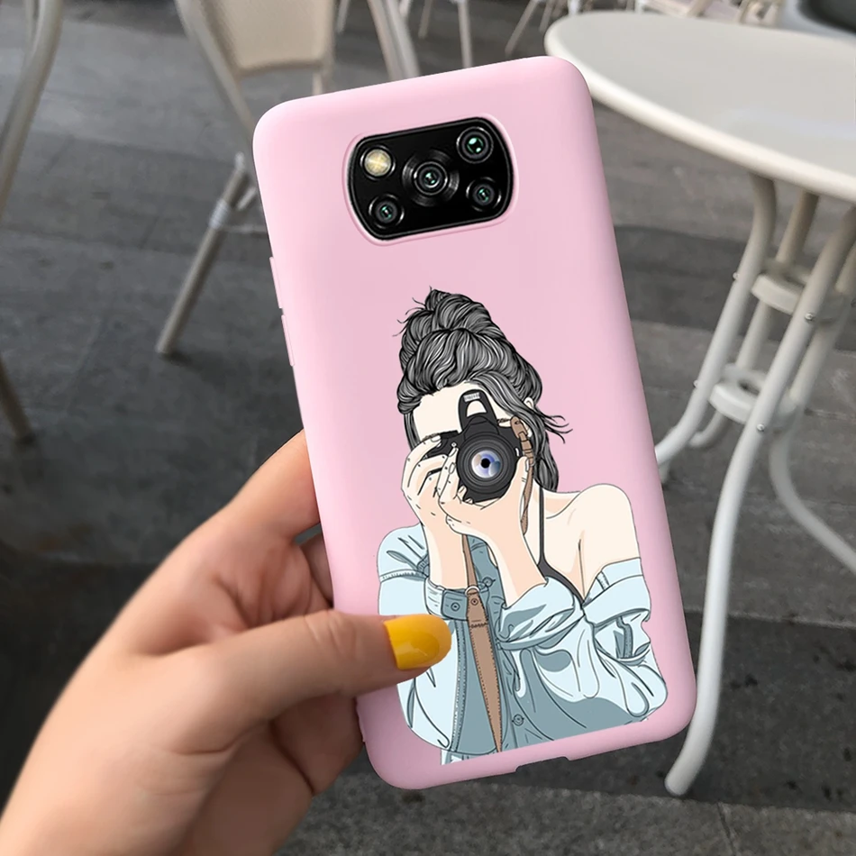 Poco X3 Case Candy Silicone Cover For Xiaomi Poco X3 NFC Phone Case Travel Girls Soft TPU Back Cover For Xiaomi PocoX3 X 3 Funda xiaomi leather case hard