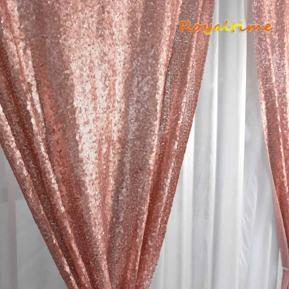 Royaltime, 2 шт., 2x8ft, золотые блестки, фон для занавес, свадебная фотобудка, фон для фотосъемки, Свадебная вечеринка, Рождественское украшение - Цвет: Matte Blush