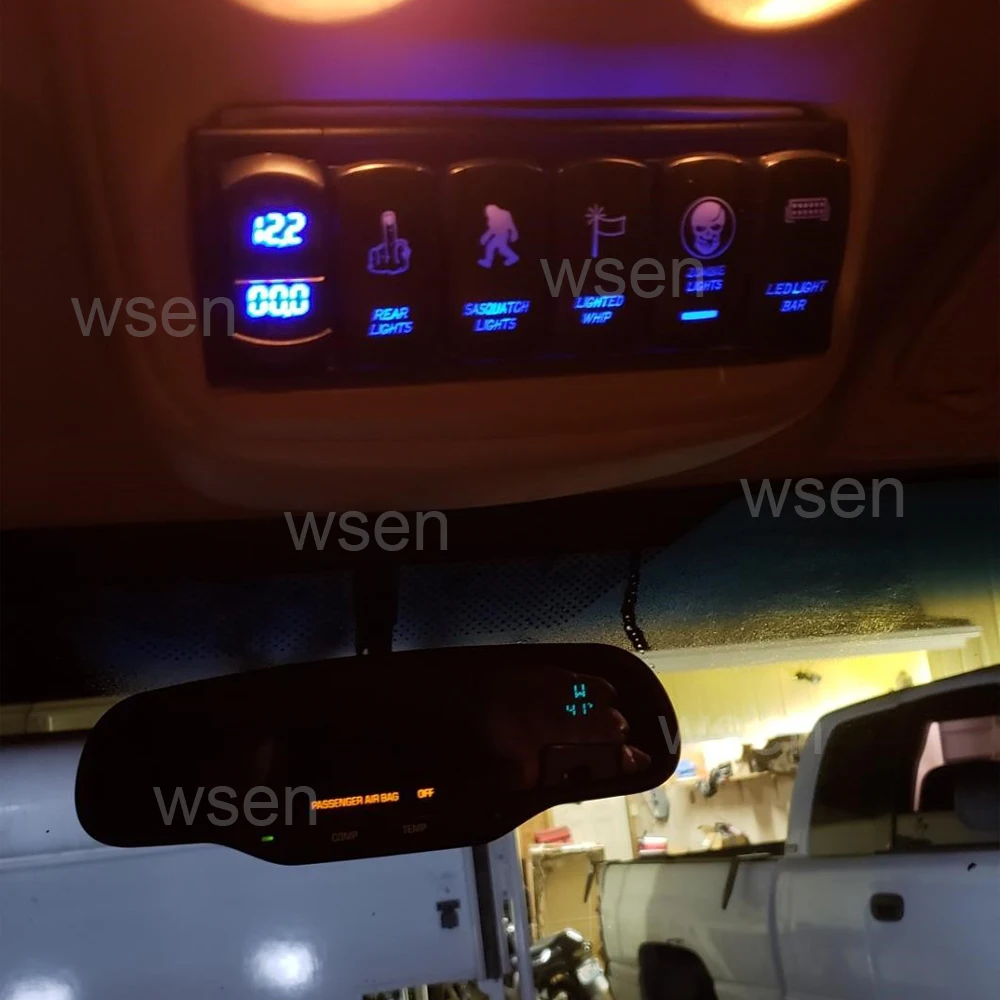 

5Pin Laser Lighted Whip Rocker Switch On-Off LED Light 20A 12V, Blue Fits most SUV,ATV,UTV,Motorcycle,Truck,Polaris,Kawasaki