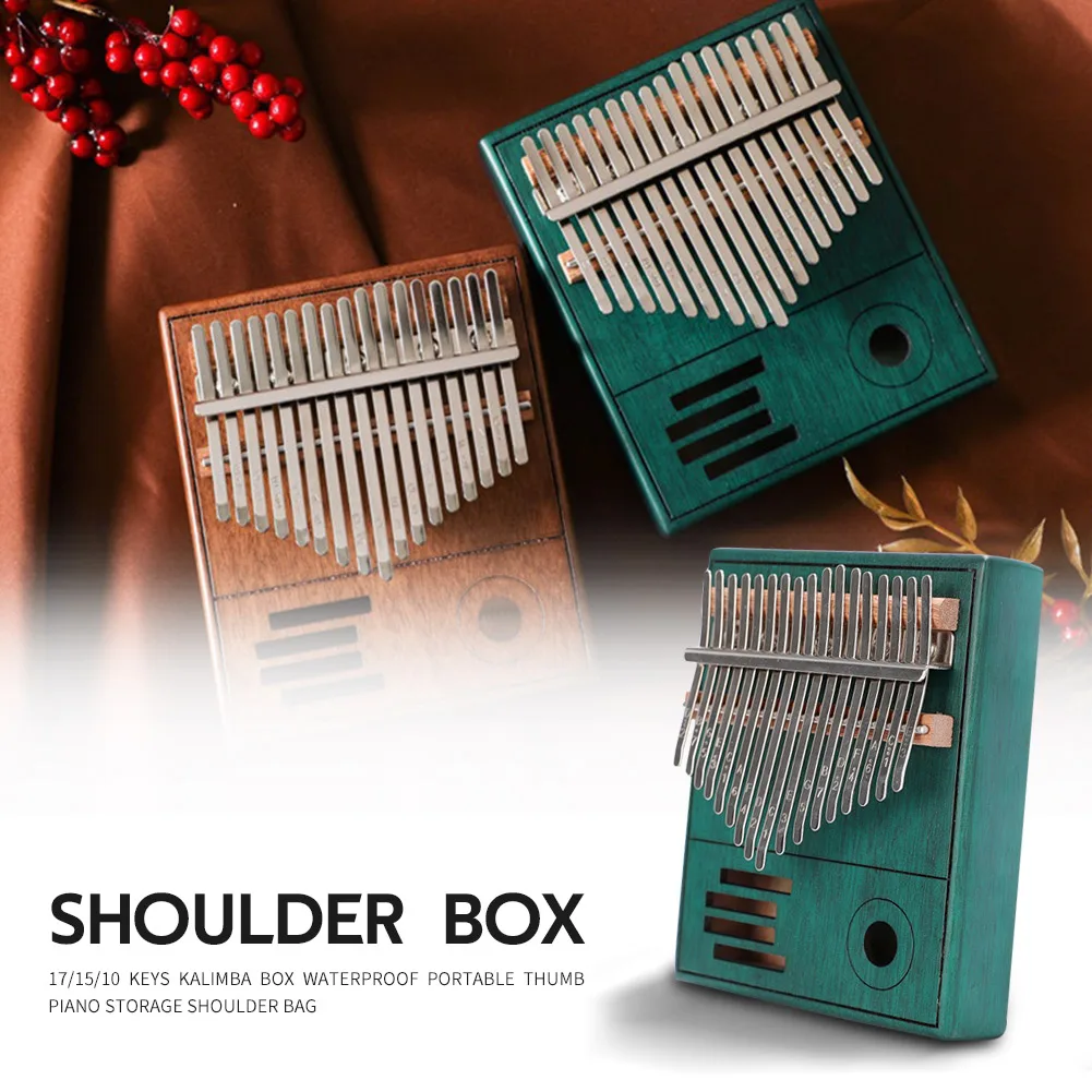

17 Keys Kalimba Wood Mahogany Thumb Piano Finger Percussion Musical Instrument with Tuning Hammer Cloth Sticker Bag