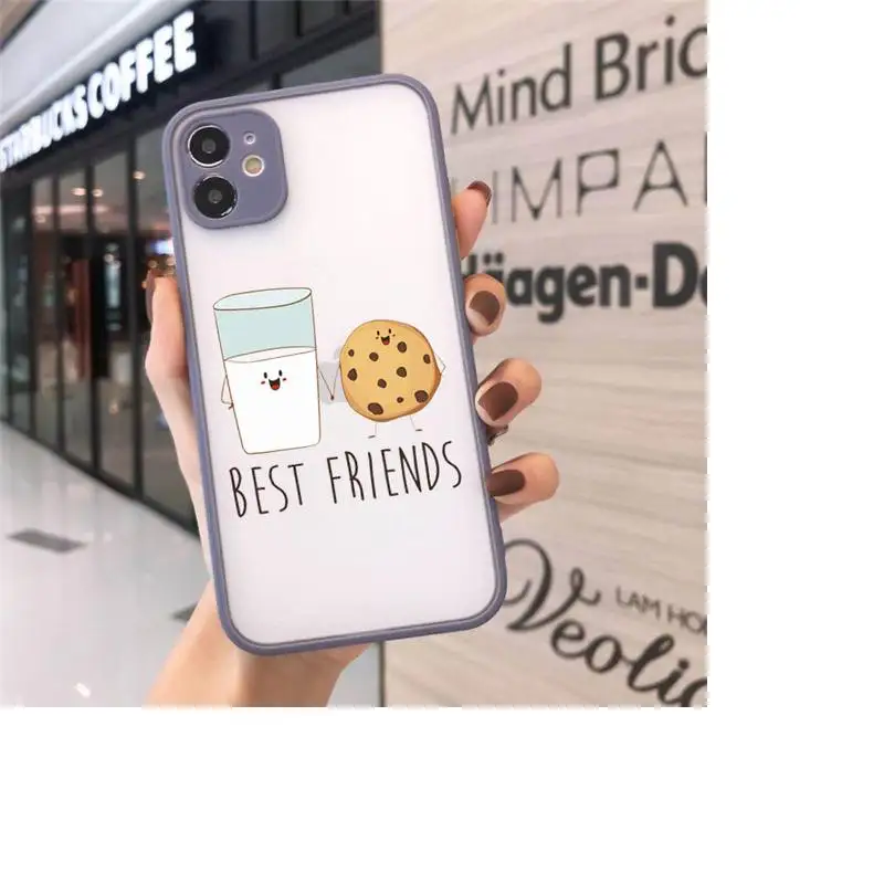 

Milk Biscuits BFF Best Friend luxury Phone Cases shell matte transparent For iphone 7 8 11 12 plus mini x xs xr pro max cover