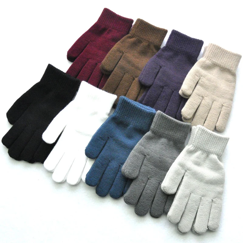 

Wecute Gloves for Over 12 years Old Men and Women Thickened Warm Cycling Gloves New in Autumn And Winter Solid Color Knitted