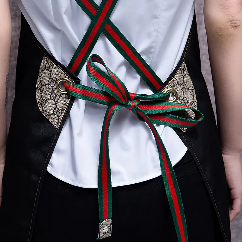 

New Fashion Pizza Shop Coffee Shop Restaurant Hotel Chef Aprons Wholesale Custom Logo Embroidery Or Printing On The Apron