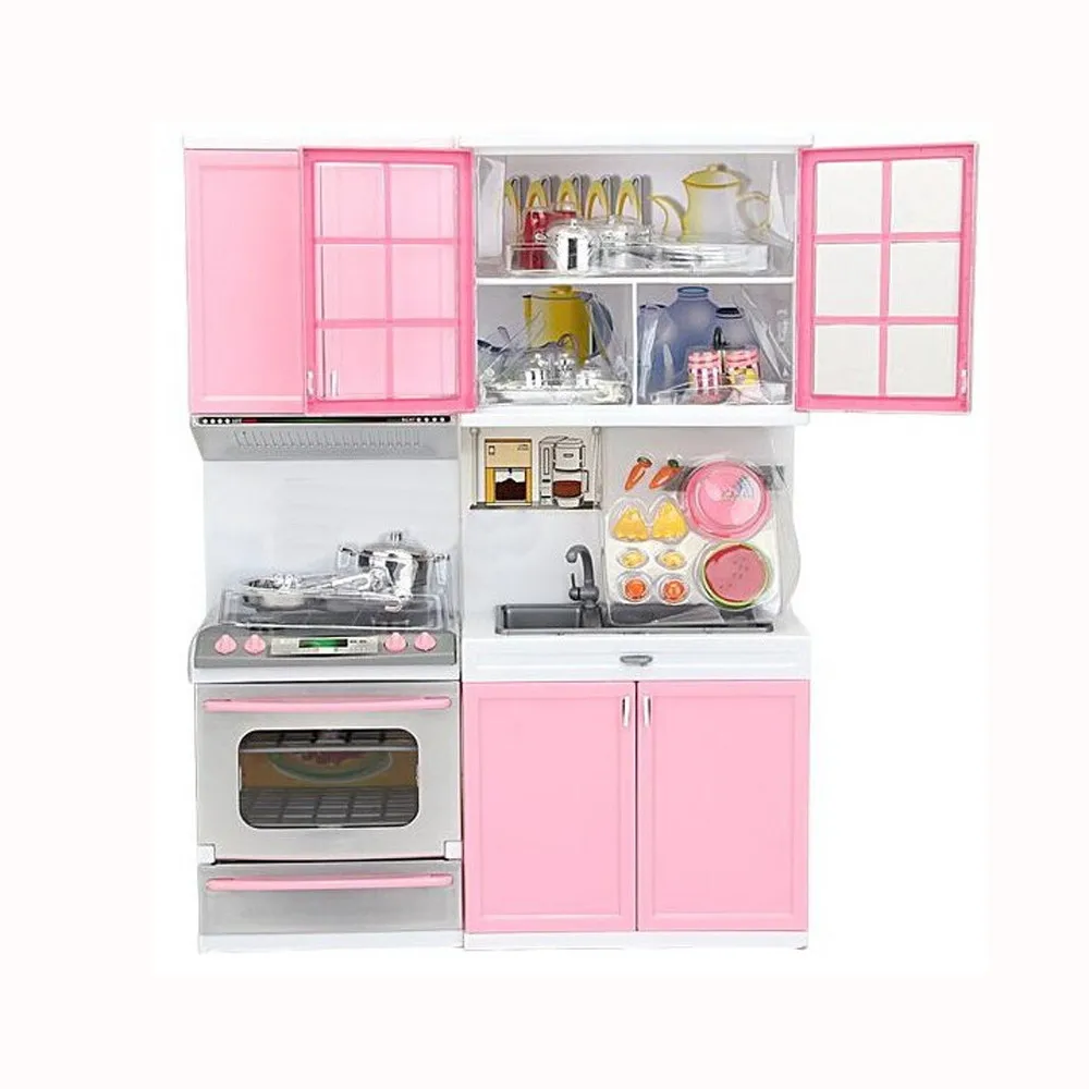 

children's Kitchen Toys Xmas Gift Mini Kids Kitchen Pretend Play Cooking Set Cabinet Stove Girls Toy for kids gift high quality