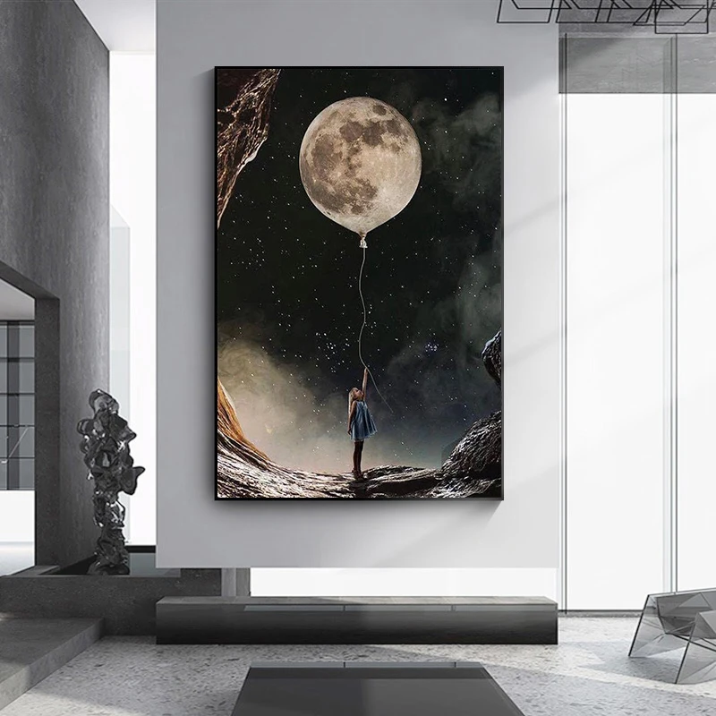 Фигурка воздушного шара для взрослой маленькой девочки Холщовый постер с