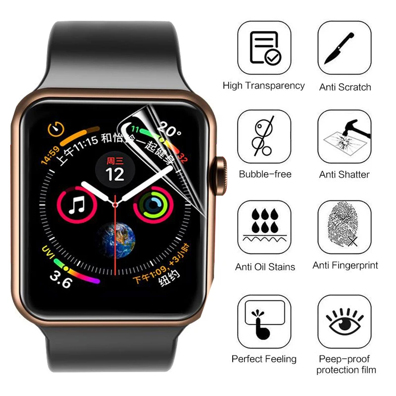 Гидрогелевая пленка для Apple watch защитная экрана 42 мм 44 40 38 iwatch SE 6 5 4 3 2 1 не