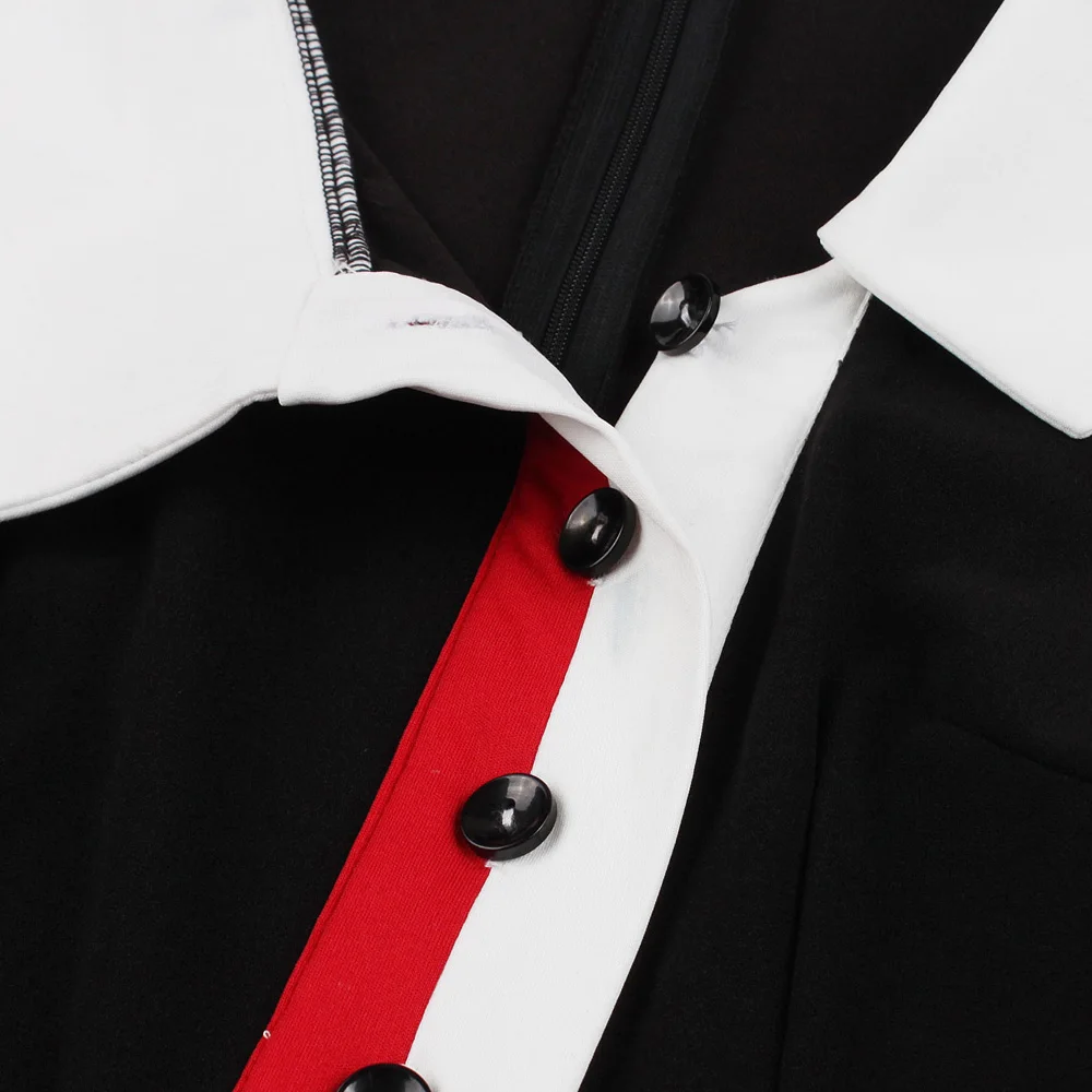 Kenancy контрастное лоскутное женское платье в стиле ретро Осенние с лацканами