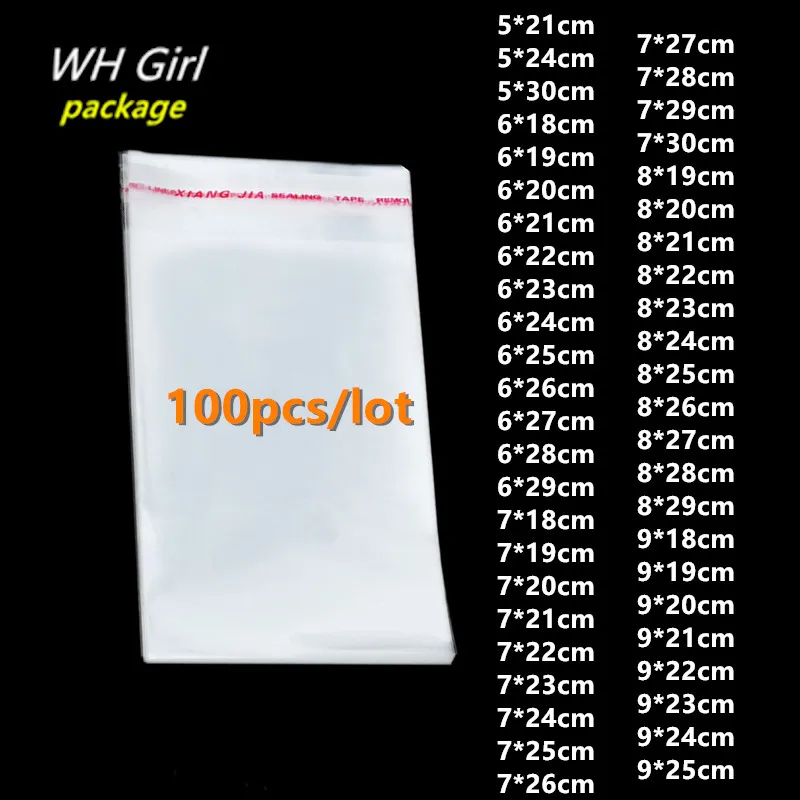 100 шт. прозрачные самоклеящиеся герметичные пакеты пластиковые целлофановые из